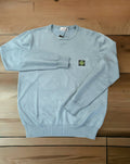 STONE-PULLOVER GRAU AUFGENÄHTES LOGO AUF DER BRUST