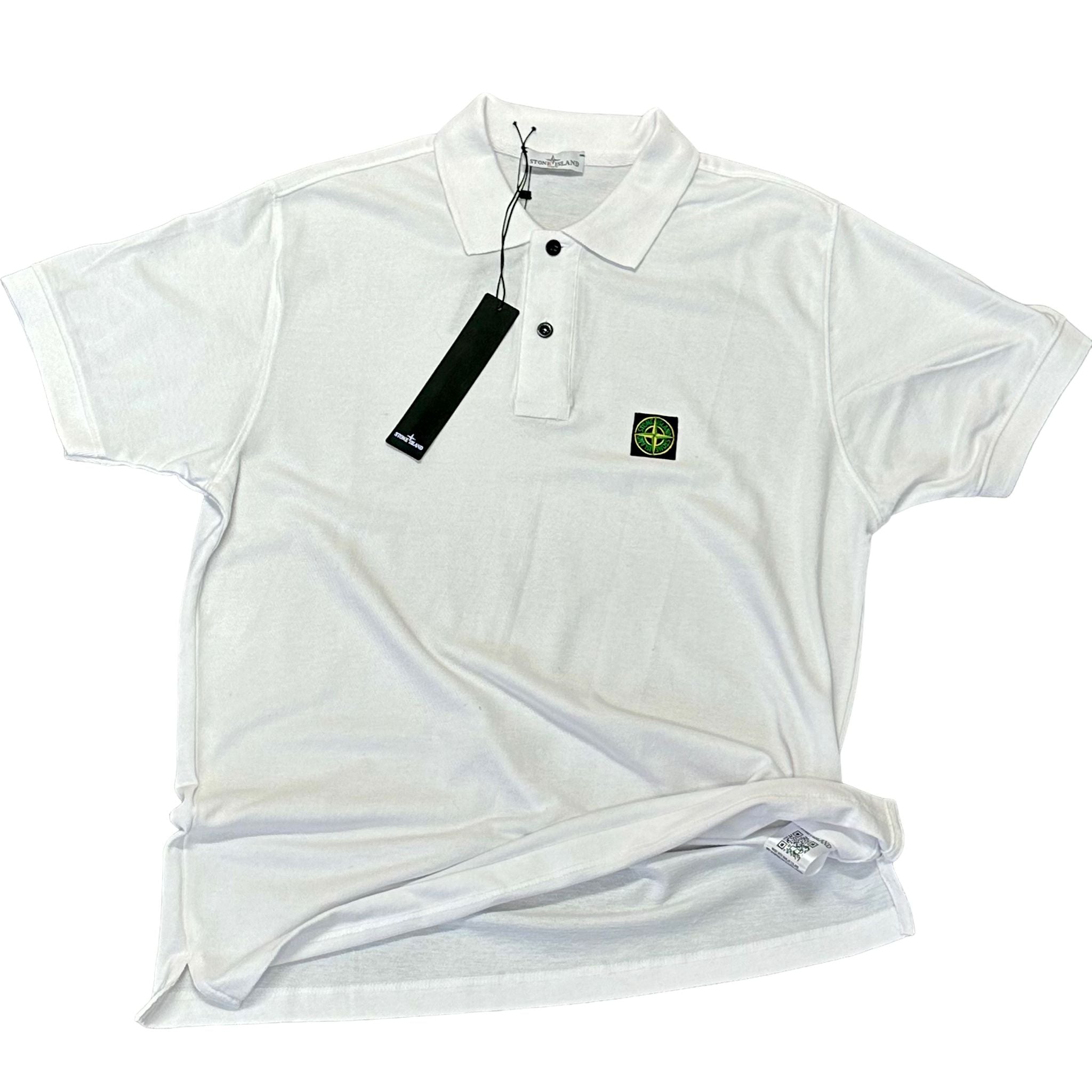 POLO STONE ISLAND COTONE 100% COLORE  BIANCO