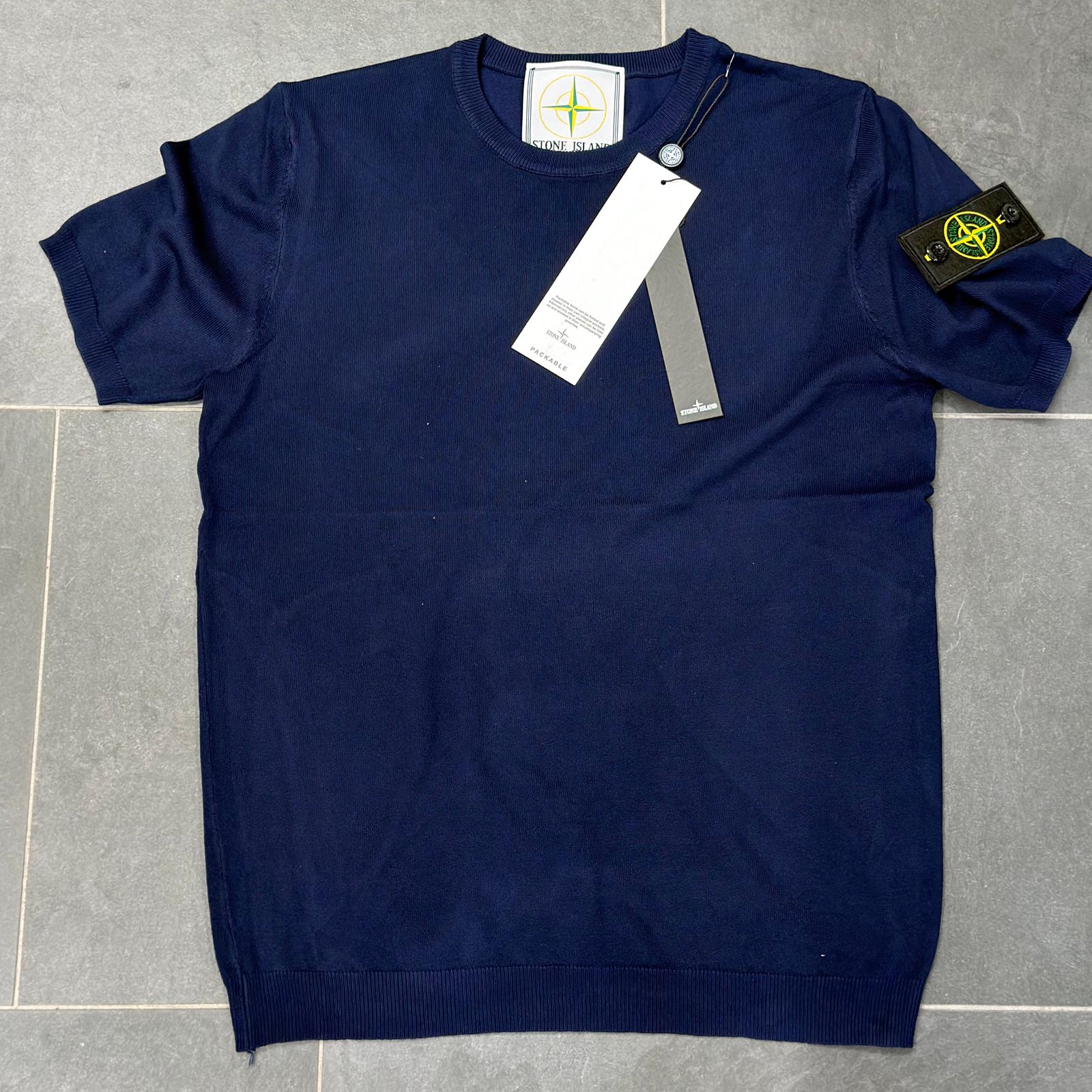 MAGLIA IN FILO STONE ISLAND COLORE BLU