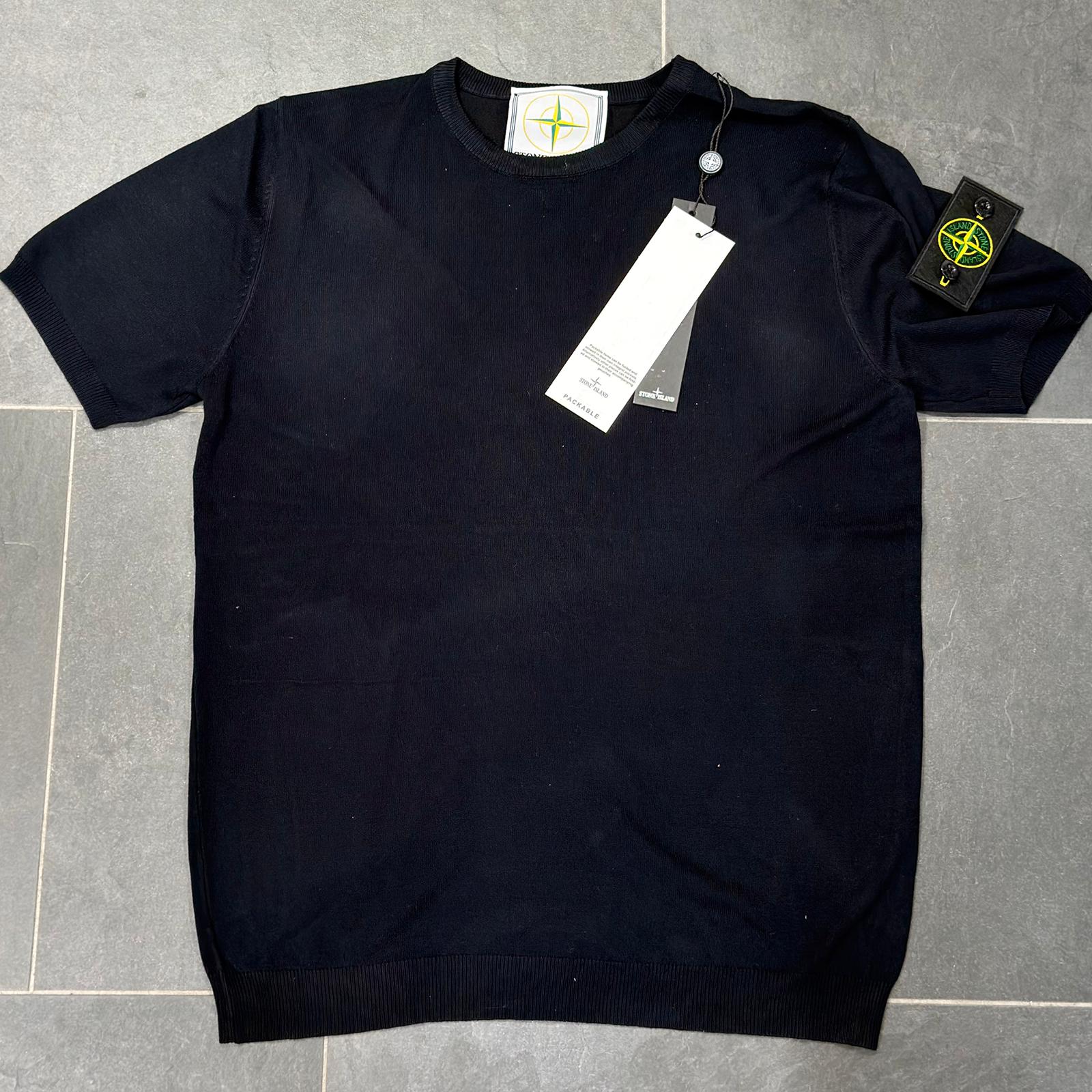 MAGLIA IN FILO STONE ISLAND COLORE NERO