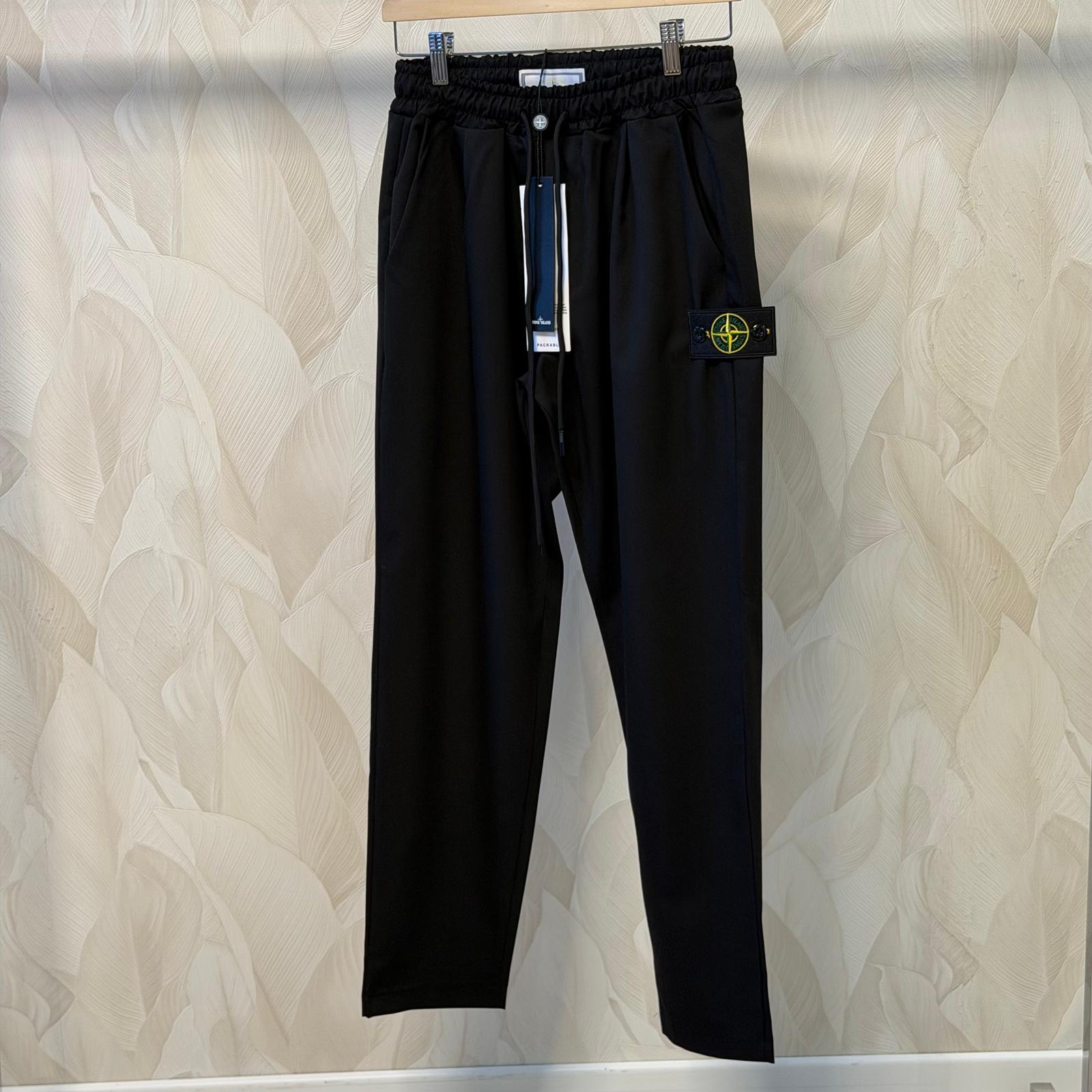 PANTALONE PRIMAVERILE COTONE STONE COLORE NERO