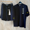 BAUMWOLL-KOMPLETTSET 2 TEILE HOSE + SHIRT STONE SCHWARZ