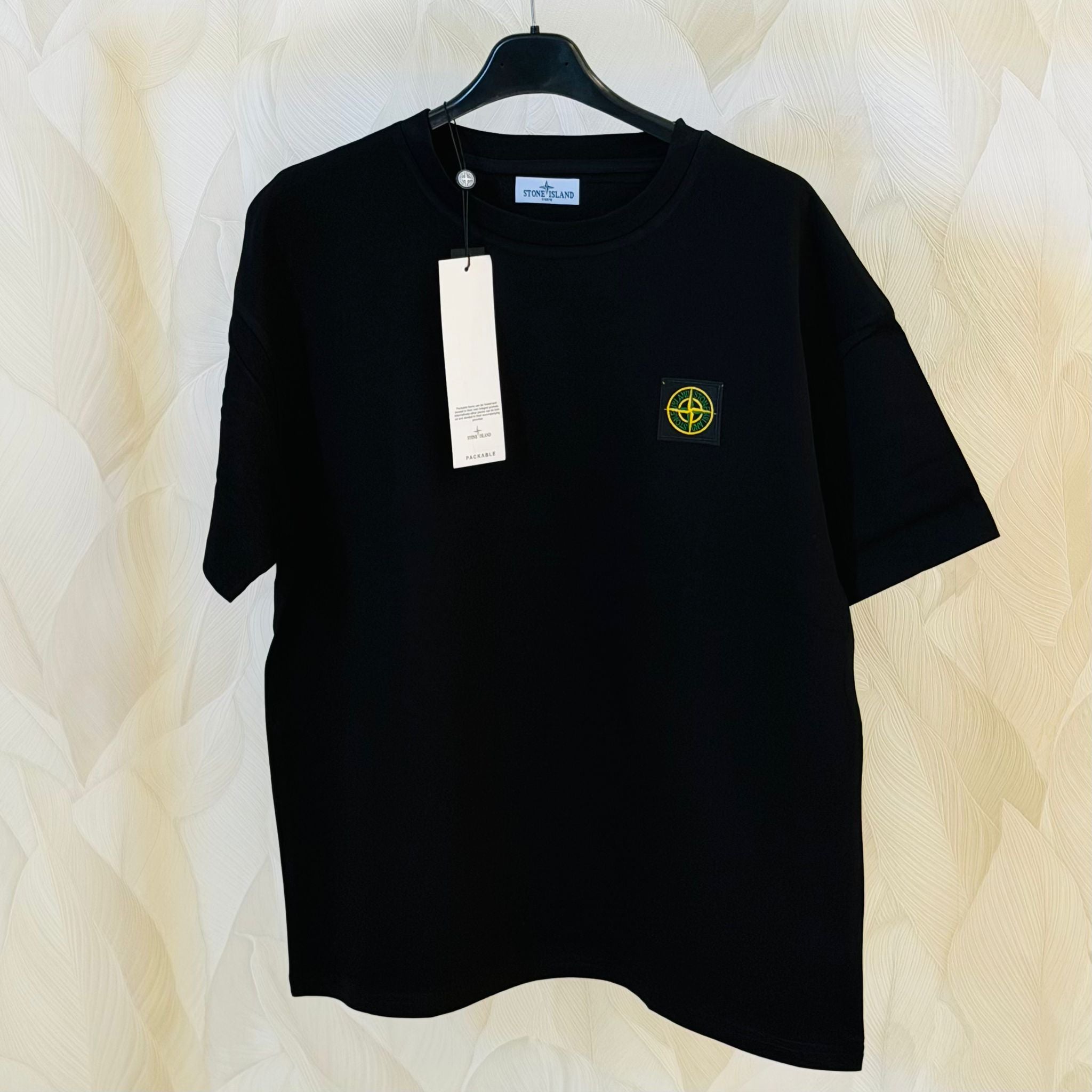 T-SHIRT MEZZA MANICA COTONE STONE ISLAND COLORE NERO