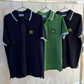 PACK 3 PEZZI POLO STONE COTONE CON RIGA BIANCA A CONTRASTO COMPRENDE TUTTE  3 LE POLO