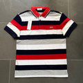 POLO LACOSTE A RIGHE COLOR ROSSO