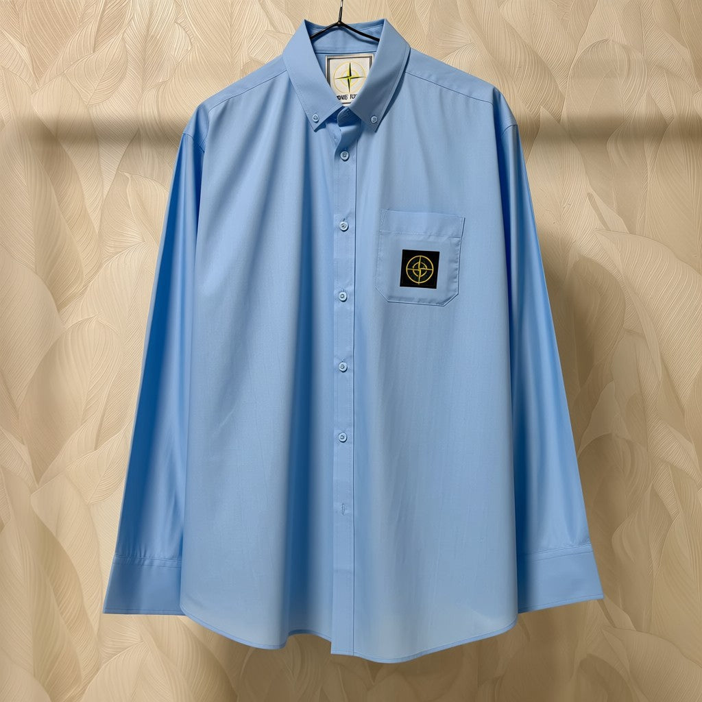 CAMICIA COTONE STONE ISLAND COLORE AZZURRO