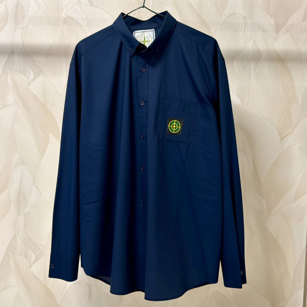 CAMICIA COTONE STONE ISLAND COLORE BLU