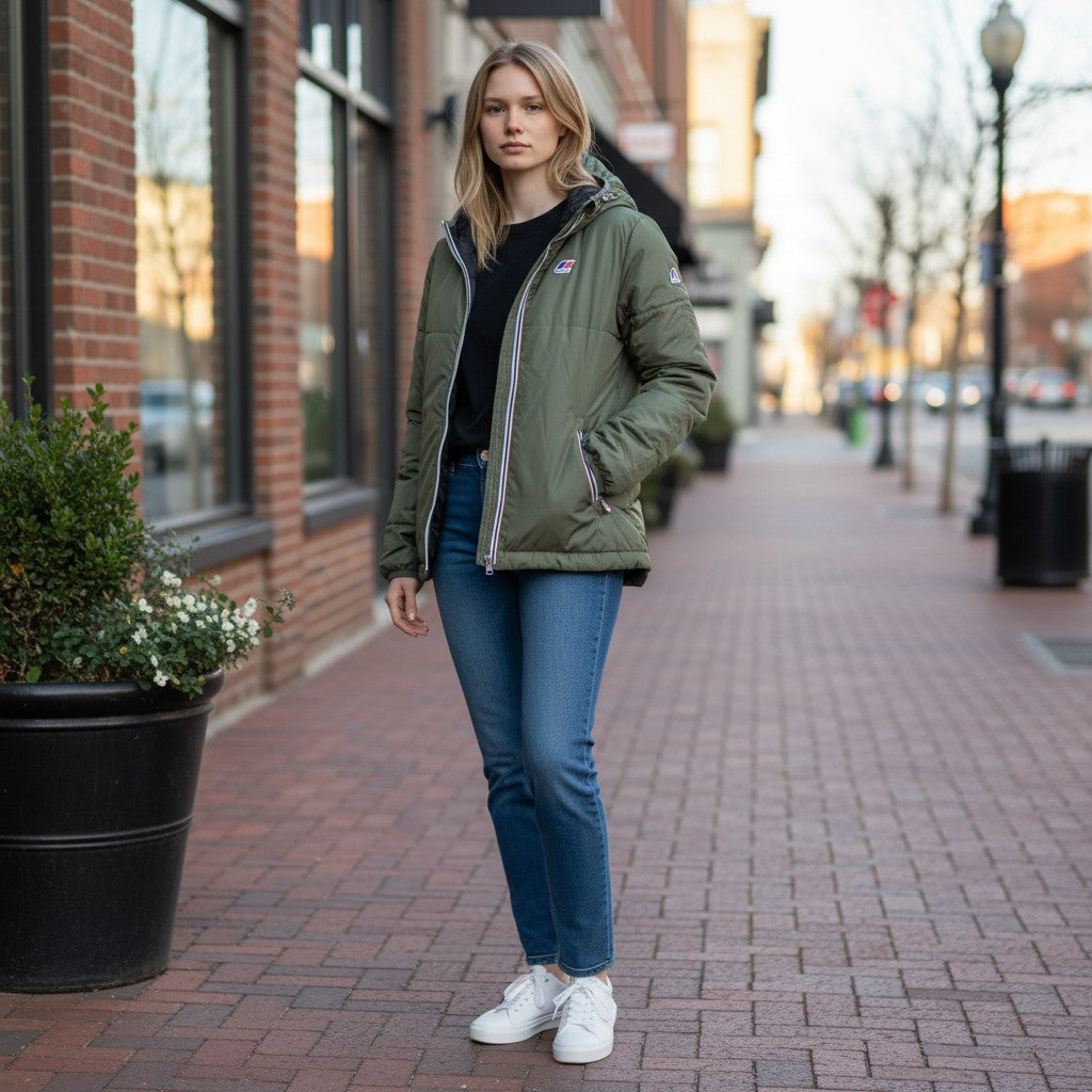 KWAY DONNA CORTO DOUBLE FACE VERDE