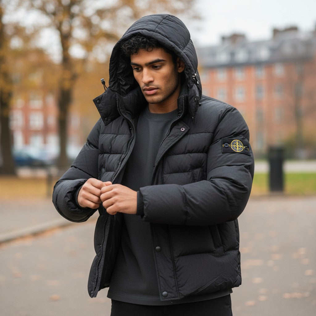 PIUMINO STONE ISLAND NERO