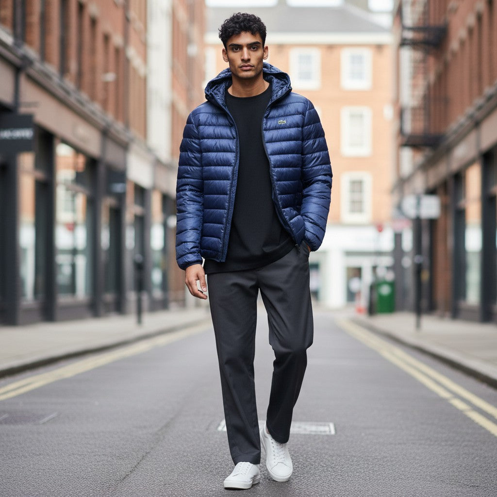 LACOSTE WENDE-DAUNENJACKE BLAU
