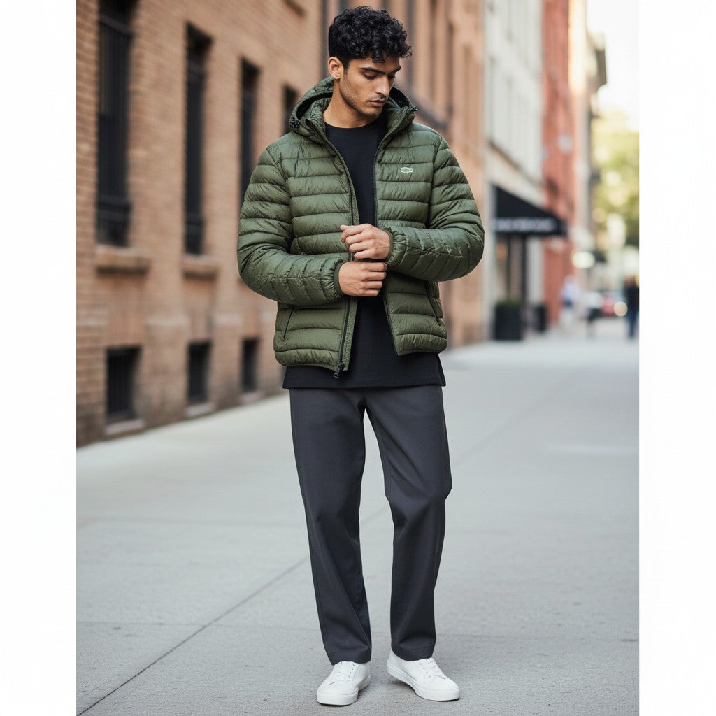 LACOSTE WENDE-DAUNENJACKE GRÜN